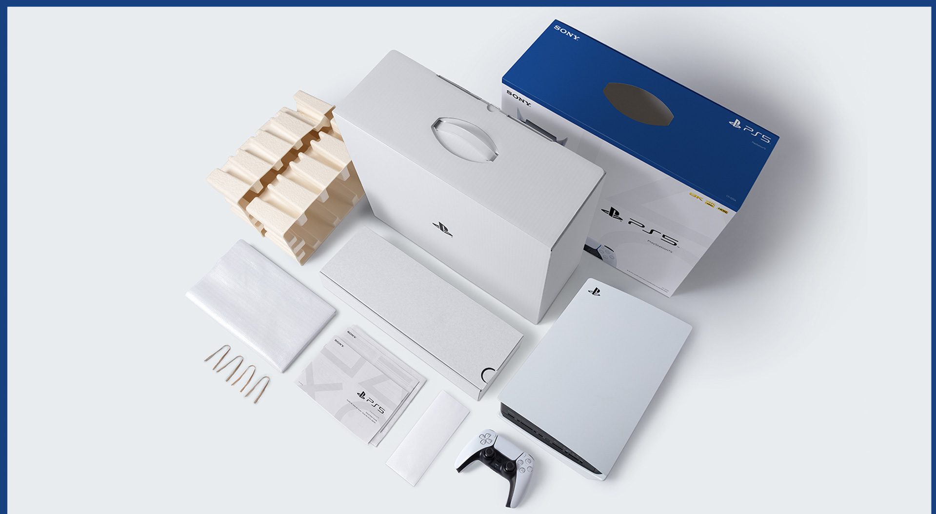 PlayStation 5 packaging on white