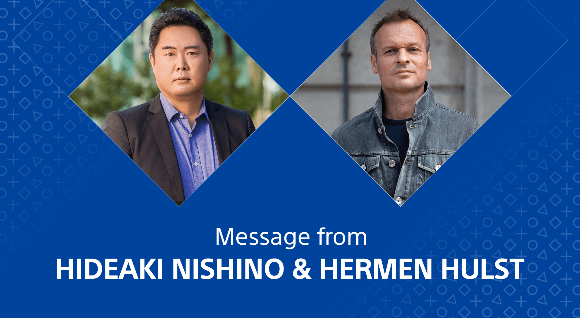 Hideaki Nishino and Hermen Hulst headshots side by side on a field of blue