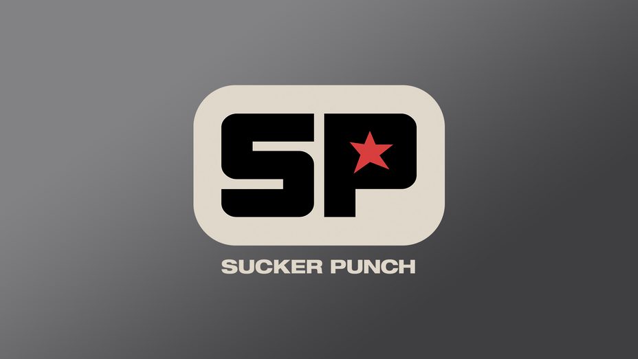 Sucker Punch logo on grey field