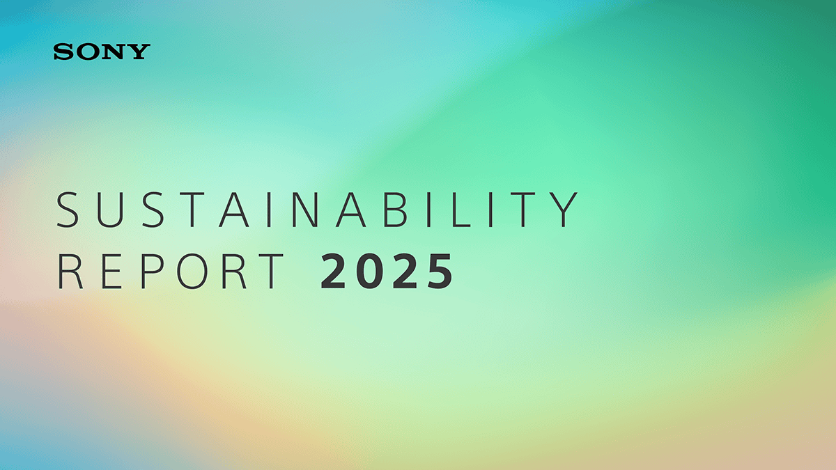 Sustainability Report 2025 cover with a soft green and blue gradient.