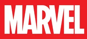 Official corporate brand logo for Marvel, featuring the word 'MARVEL' in bold, white block lettering centered inside a solid red rectangular background.