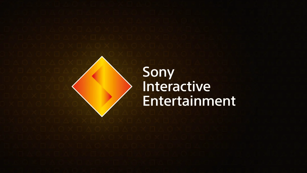 Sony Interactive Entertainment official logo on a dark background featuring subtle PlayStation controller button patterns.