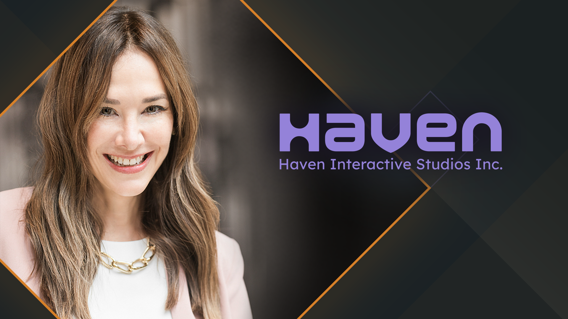 Jade Raymond featured on the left. On the right, the Haven Studios logo that reads Haven Interactive Studios Inc.